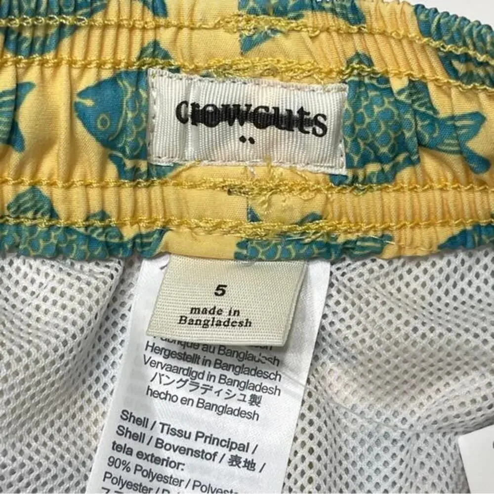 J‎ Crew Crew Cuts Boys Goldfish Swim Trunks Yellow Green